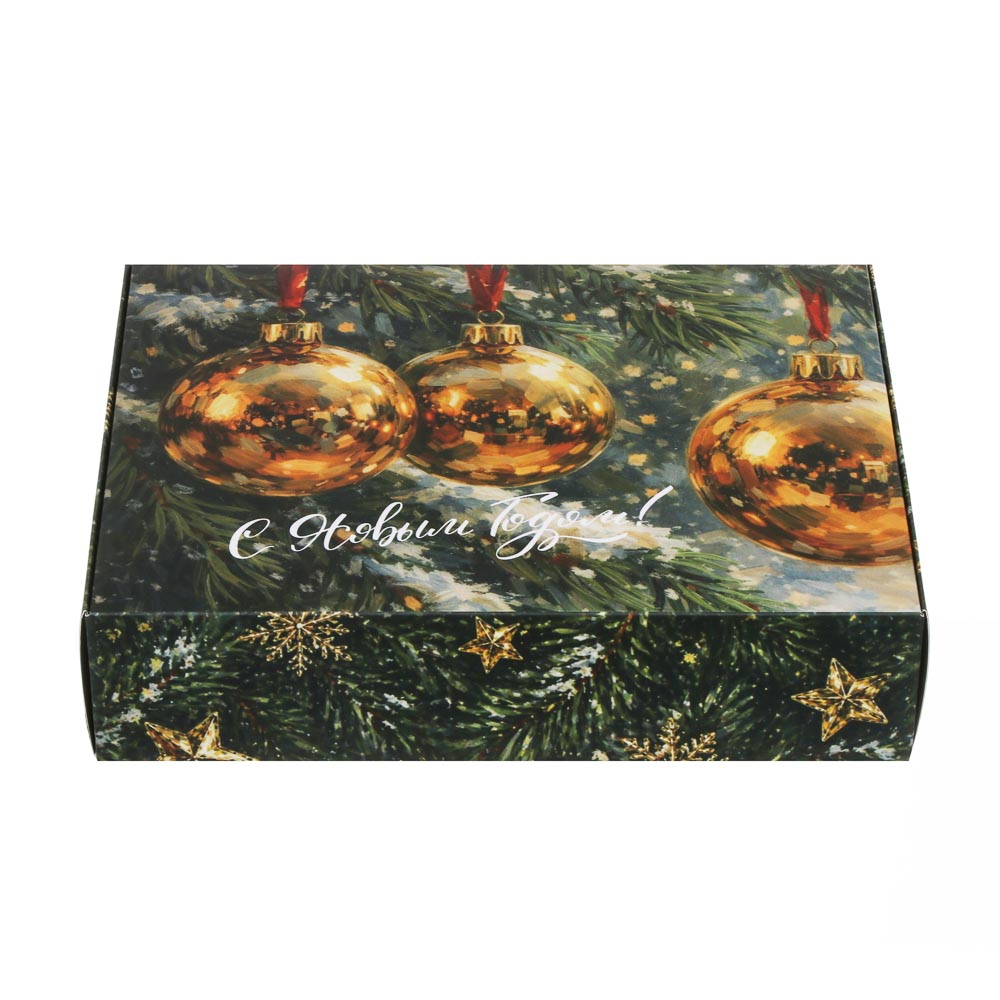 Коробка подарочная новогодняя тм СНОУ БУМ складная, 21x15x5см, 4диз, картон, арт.№ 780-028