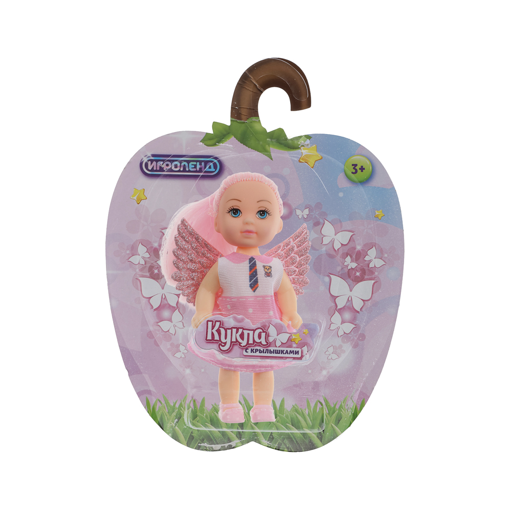 ИГРОЛЕНД Кукла с крылышками и цветн.волосами, 11 см, ABS, PVC, полиэстер, 13,5х4,5х18 см, 6 дизайнов, арт.№ 436-150