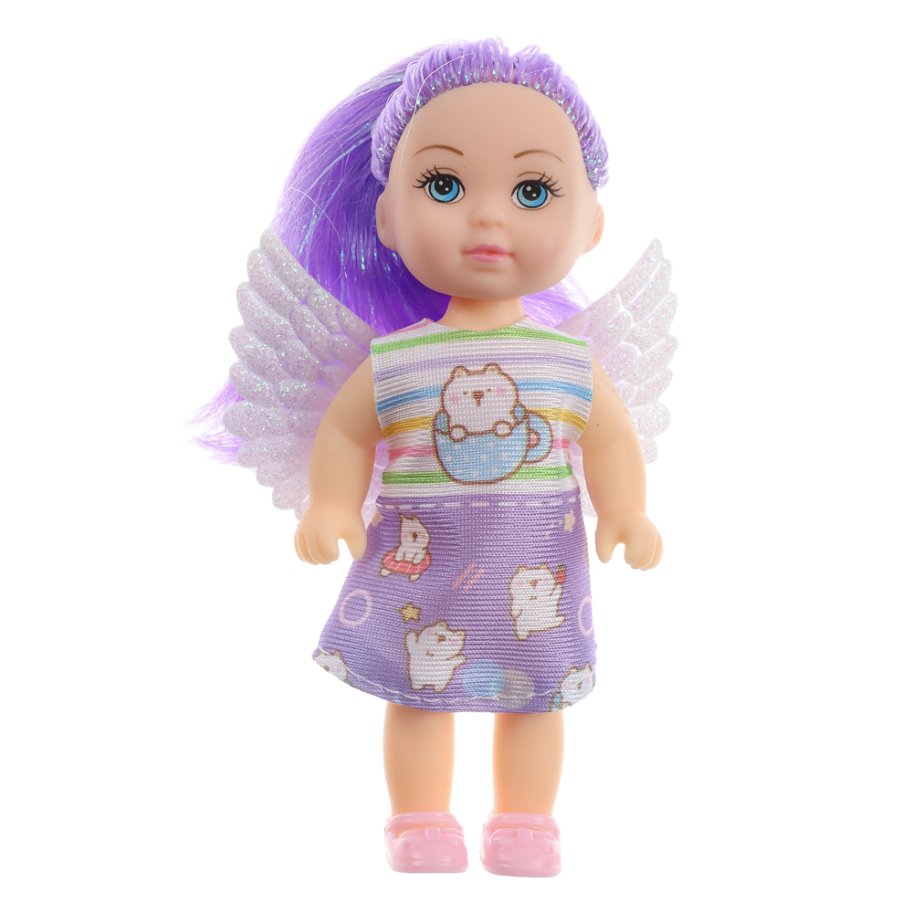 ИГРОЛЕНД Кукла с крылышками и цветн.волосами, 11 см, ABS, PVC, полиэстер, 13,5х4,5х18 см, 6 дизайнов, арт.№ 436-150