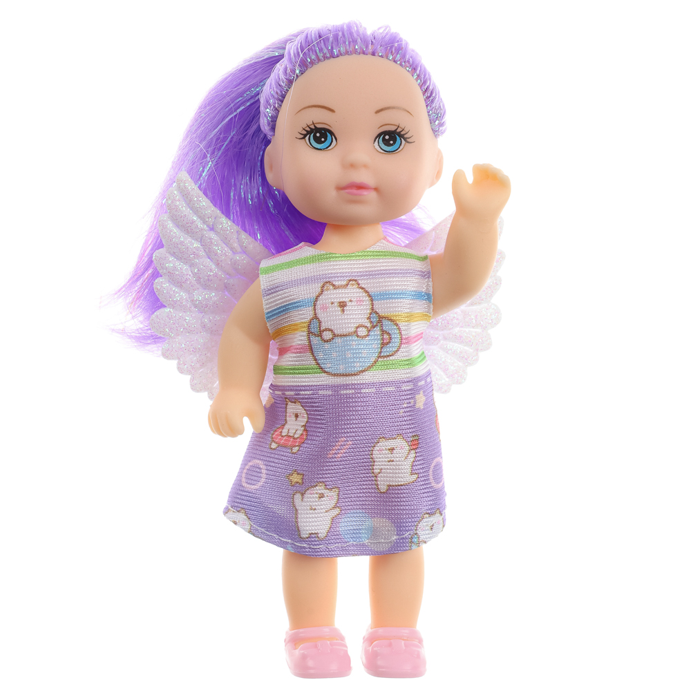 ИГРОЛЕНД Кукла с крылышками и цветн.волосами, 11 см, ABS, PVC, полиэстер, 13,5х4,5х18 см, 6 дизайнов, арт.№ 436-150