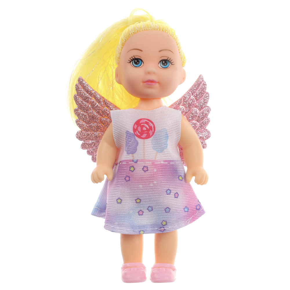 ИГРОЛЕНД Кукла с крылышками и цветн.волосами, 11 см, ABS, PVC, полиэстер, 13,5х4,5х18 см, 6 дизайнов, арт.№ 436-150