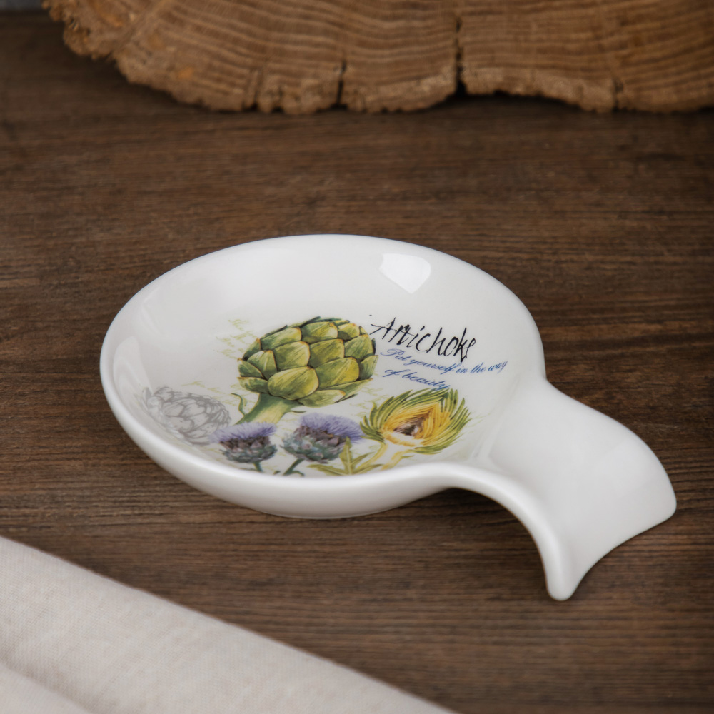 MILLIMI Артишоки Подставка для ложки, 15х11,5х2,5см, керамика, арт.№ 824-059
