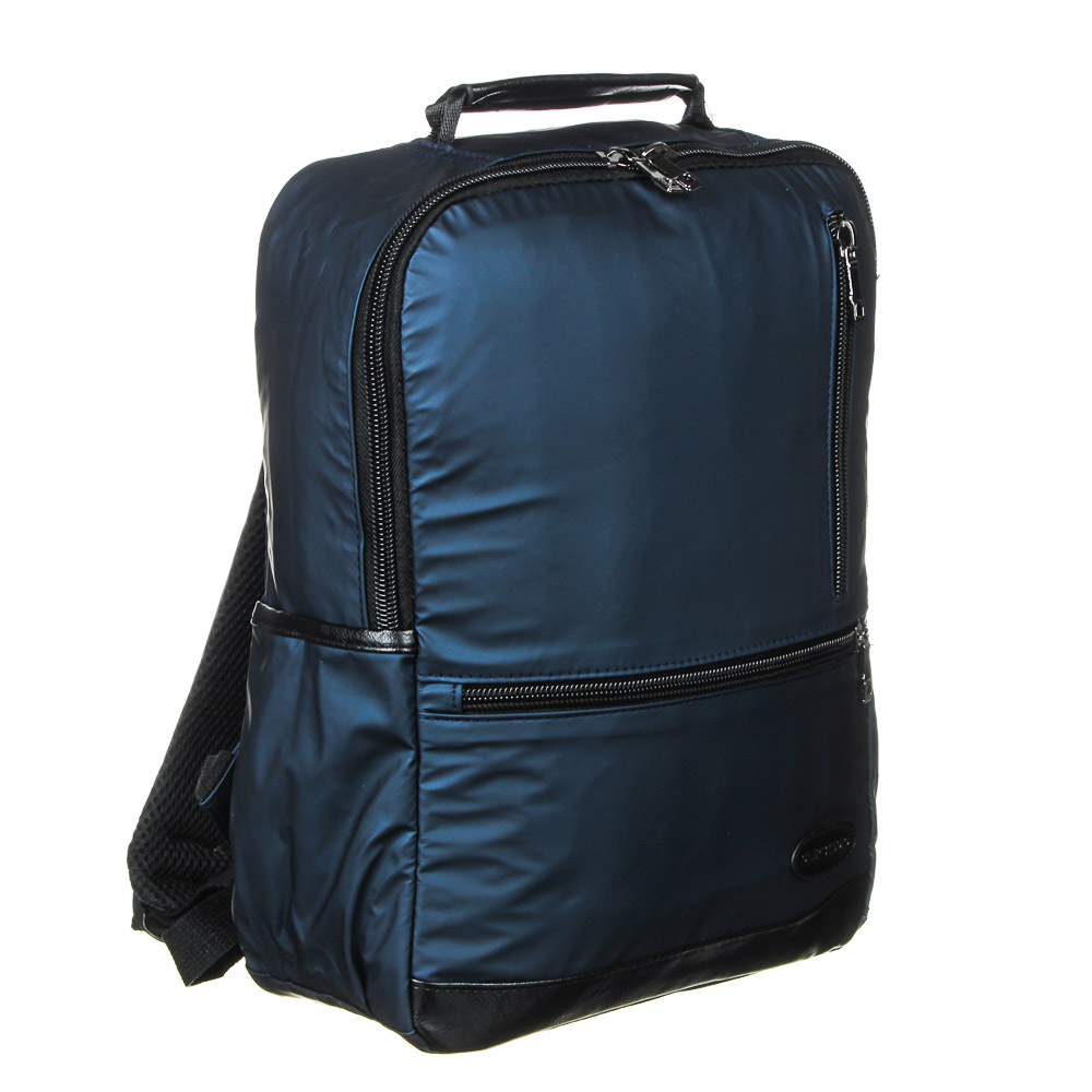 Рюкзак подростковый, 39,5x28x11см, 1 отд, 4 карм, многослойный водоотталк.нейлон, иск.кожа, 3 цвета, арт.№ 254-385