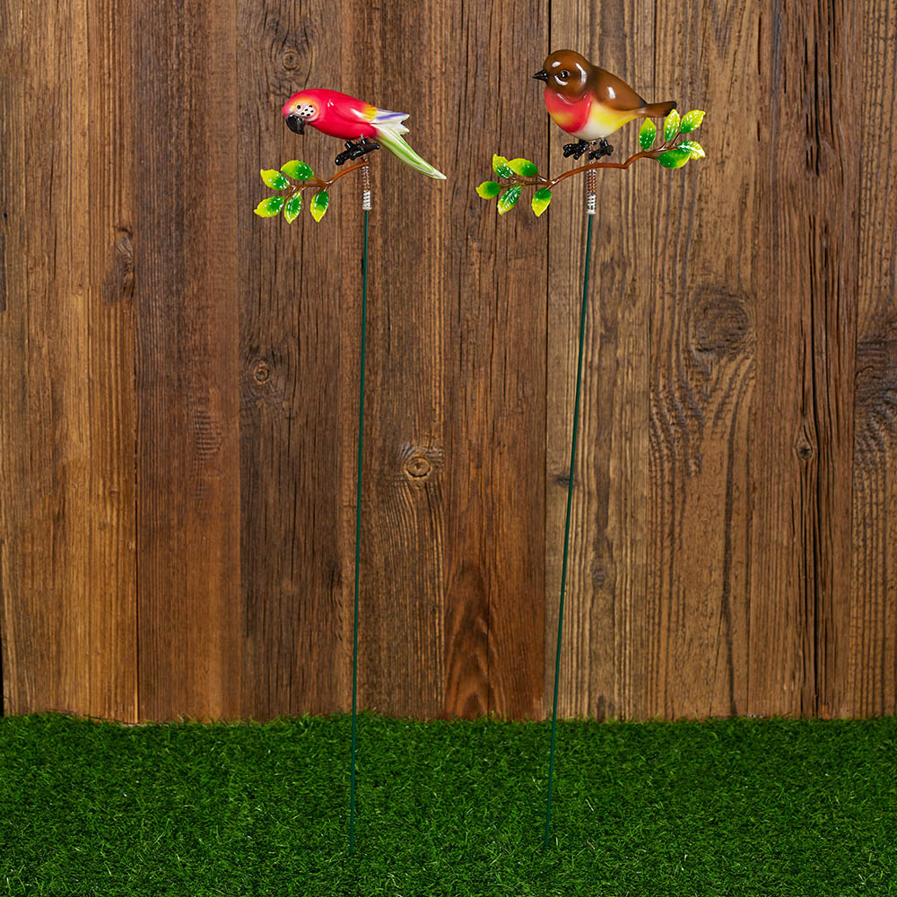 INBLOOM Фигурка на стержне Птички 60см, металл, пластик, арт.№ 153-004