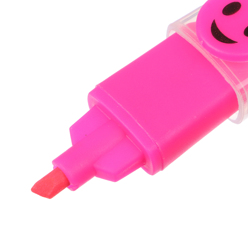 Маркер-выделитель, клип в форме смайлика, длина маркера 5,5 см, 6 неоновых цветов, арт.№ 613-083