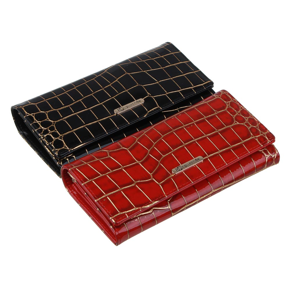 ЮL Кенсия Кошелек женский для купюр, карт и монет с фермуаром, полиуретан, 18,5х10х3,5 см, 2 цвета, КЖ24-16, арт.№ 303-031