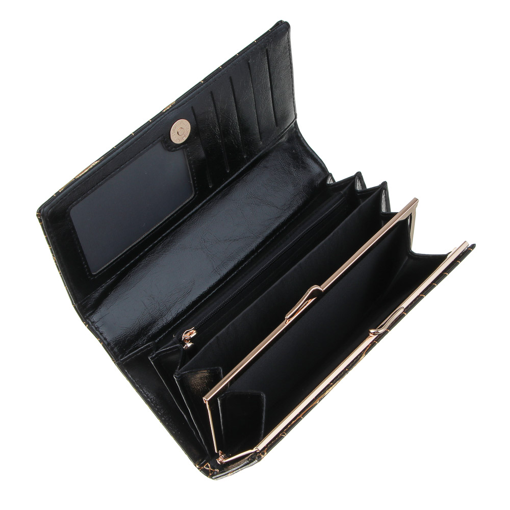 ЮL Кенсия Кошелек женский для купюр, карт и монет с фермуаром, полиуретан, 18,5х10х3,5 см, 2 цвета, КЖ24-16, арт.№ 303-031