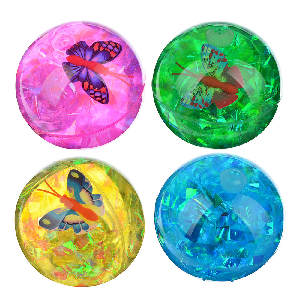 Мяч световой "Попрыгунчик прозрачный", ПВХ, 6,5см, 4 цвета, арт.№ 295-049