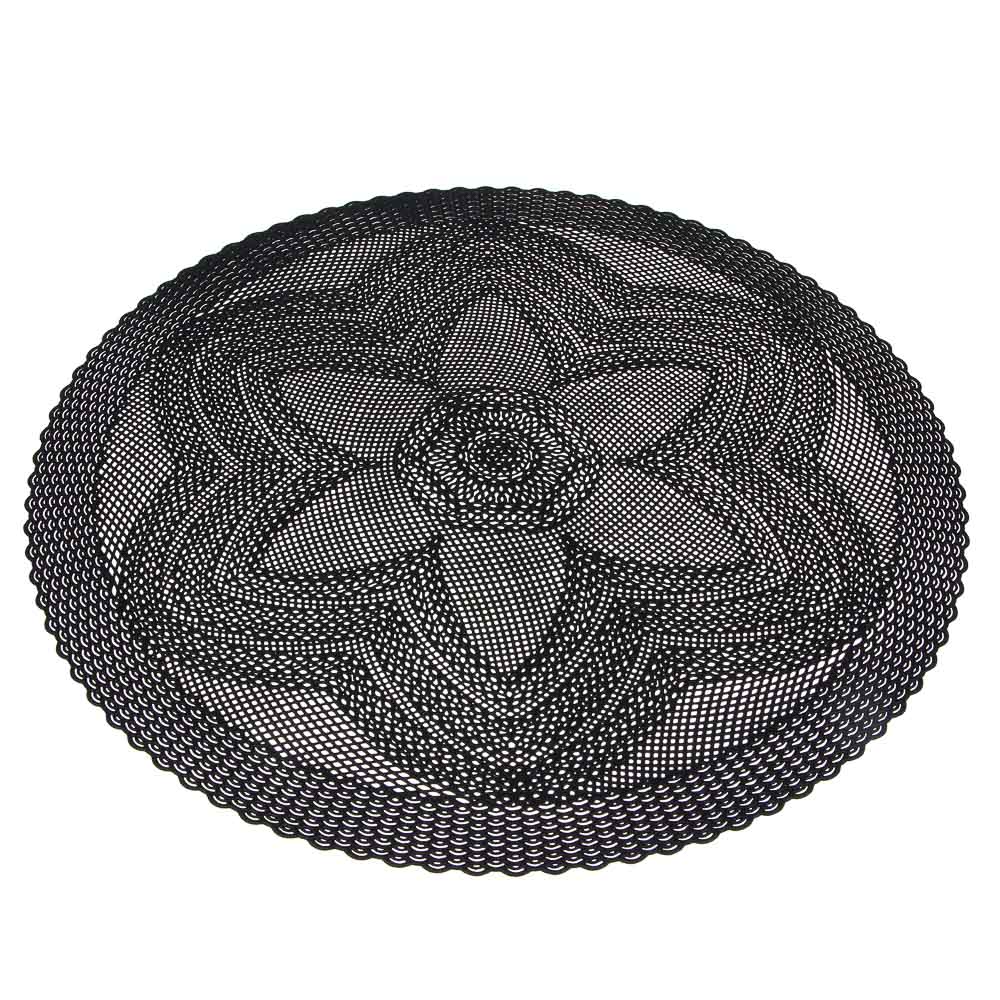 Салфетка сервировочная ПВХ, d38см, "Удинезе", черная, арт.№ 890-388