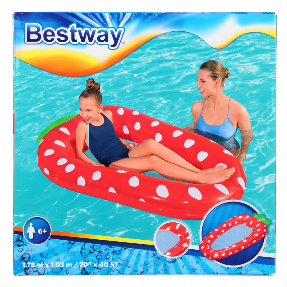 BESTWAY Матрас надувной ФРУКТЫ, от 6 лет, Клубника 178x103 см, Ананас 186x112 см, 43644, арт.№ 036-039