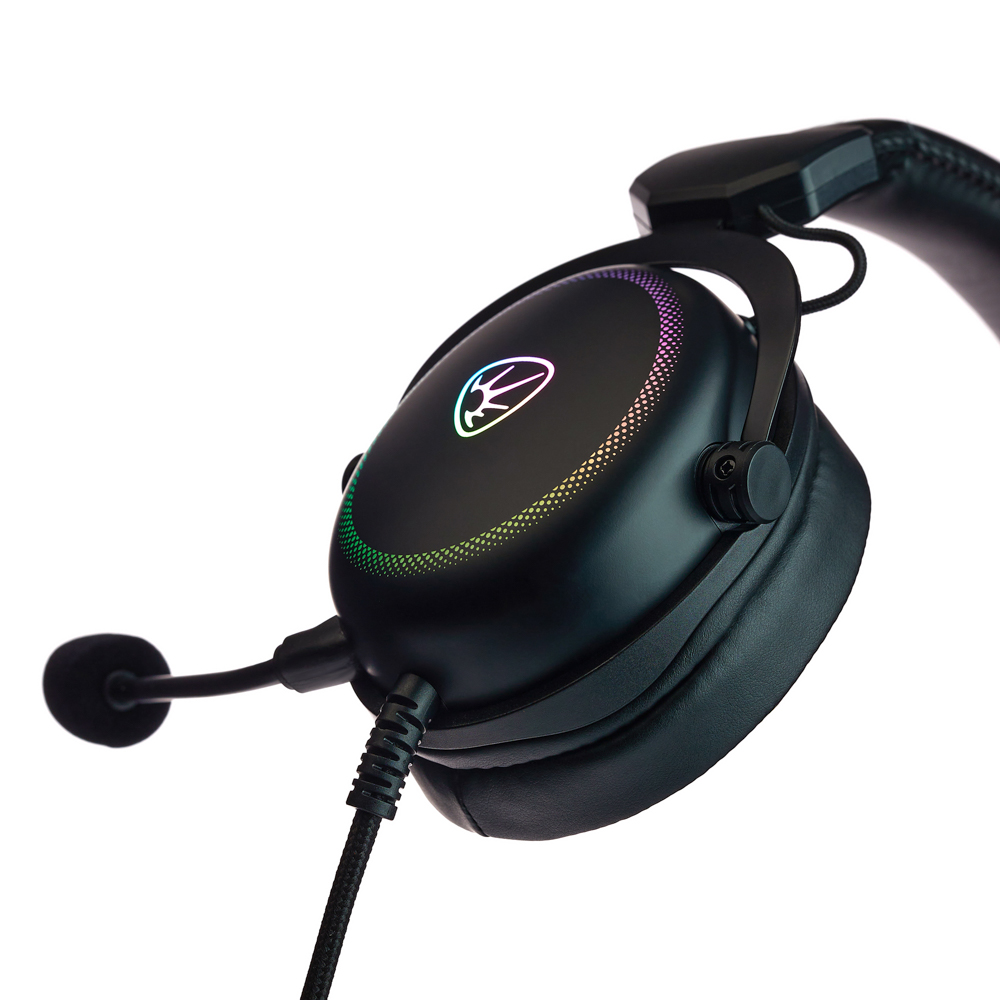 Наушники проводные с микрофоном игровые BY Kabuto Type-C USB(A)3,2 м, VS7.1, настр. RGB подсветка, арт.№ 410-091