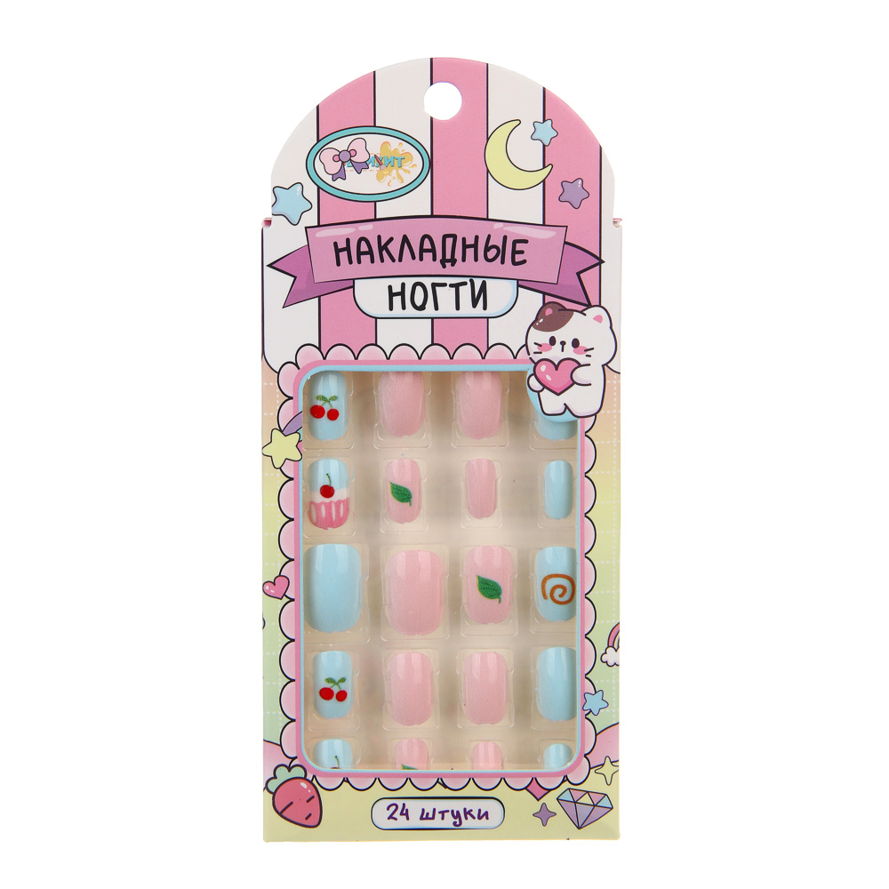 ХОББИХИТ Набор накладных ногтей, ABS, 14х6,4 см, 10 дизайнов, арт.№ 283-134