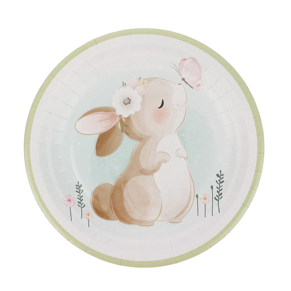 Набор бумажных тарелок Милые кролики, 6 шт d=180 мм, арт.№ 530-417