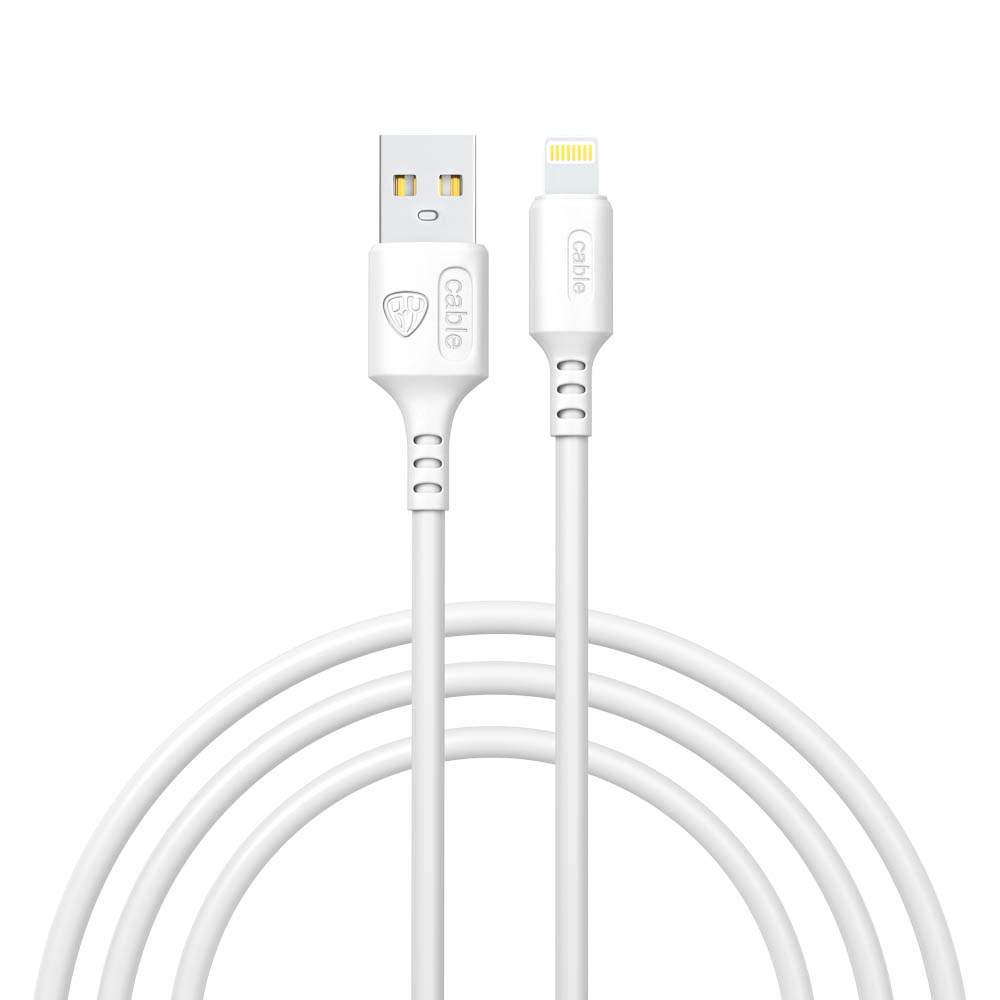 Кабель для зарядки USB(A)-iP BY Fusion, 12Вт, 1 м, 2.4A, TPE, белый, арт.№ 931-617