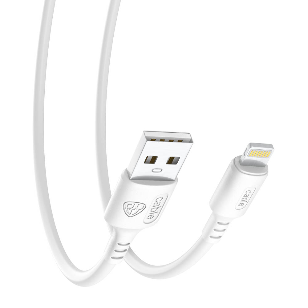 Кабель для зарядки USB(A)-iP BY Fusion, 12Вт, 1 м, 2.4A, TPE, белый, арт.№ 931-617