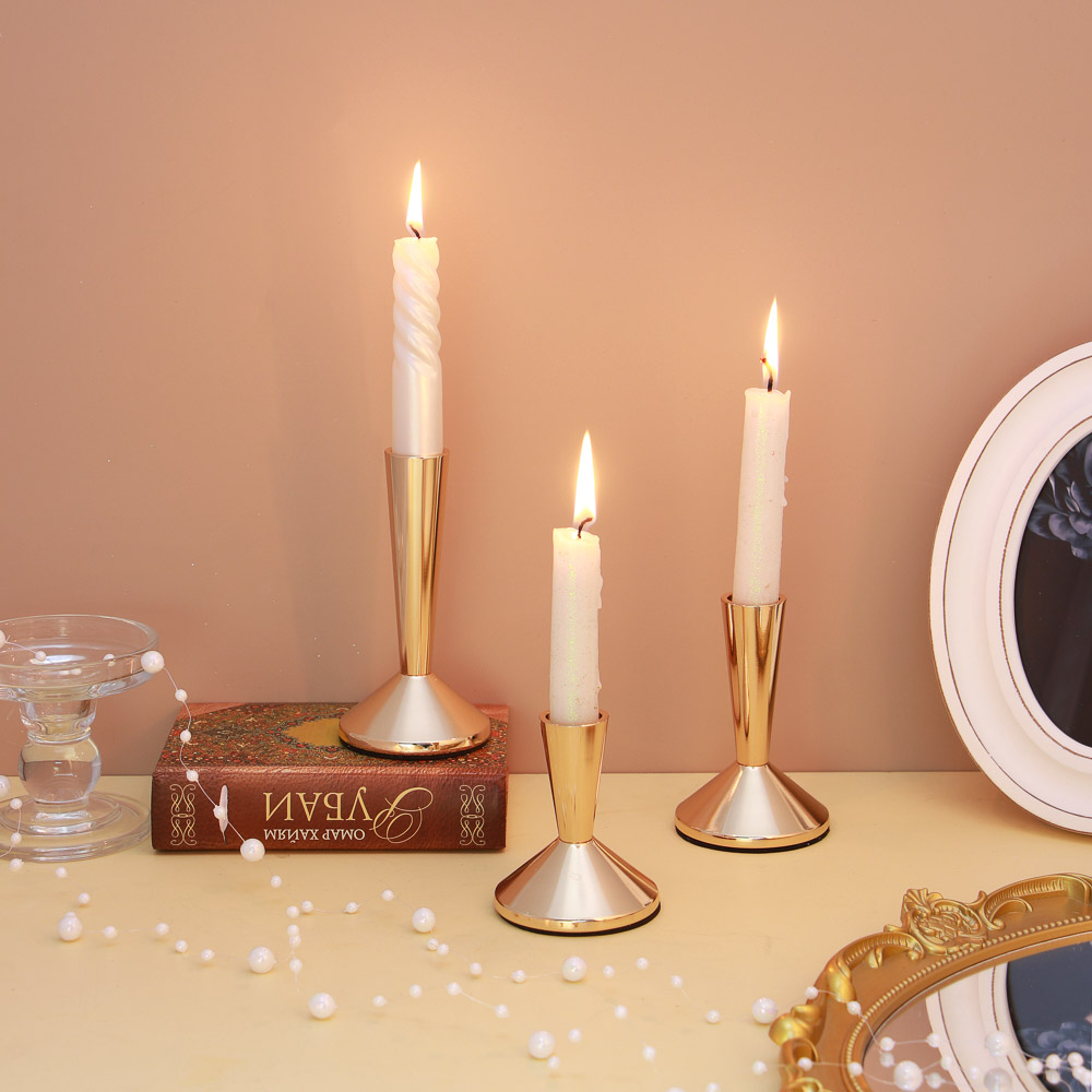 Набор из 3-х подсвечников, 6,5х8,3см, 6,5х10,3см, 6,5х12,6см, металл, арт.93, арт.№ 477-238