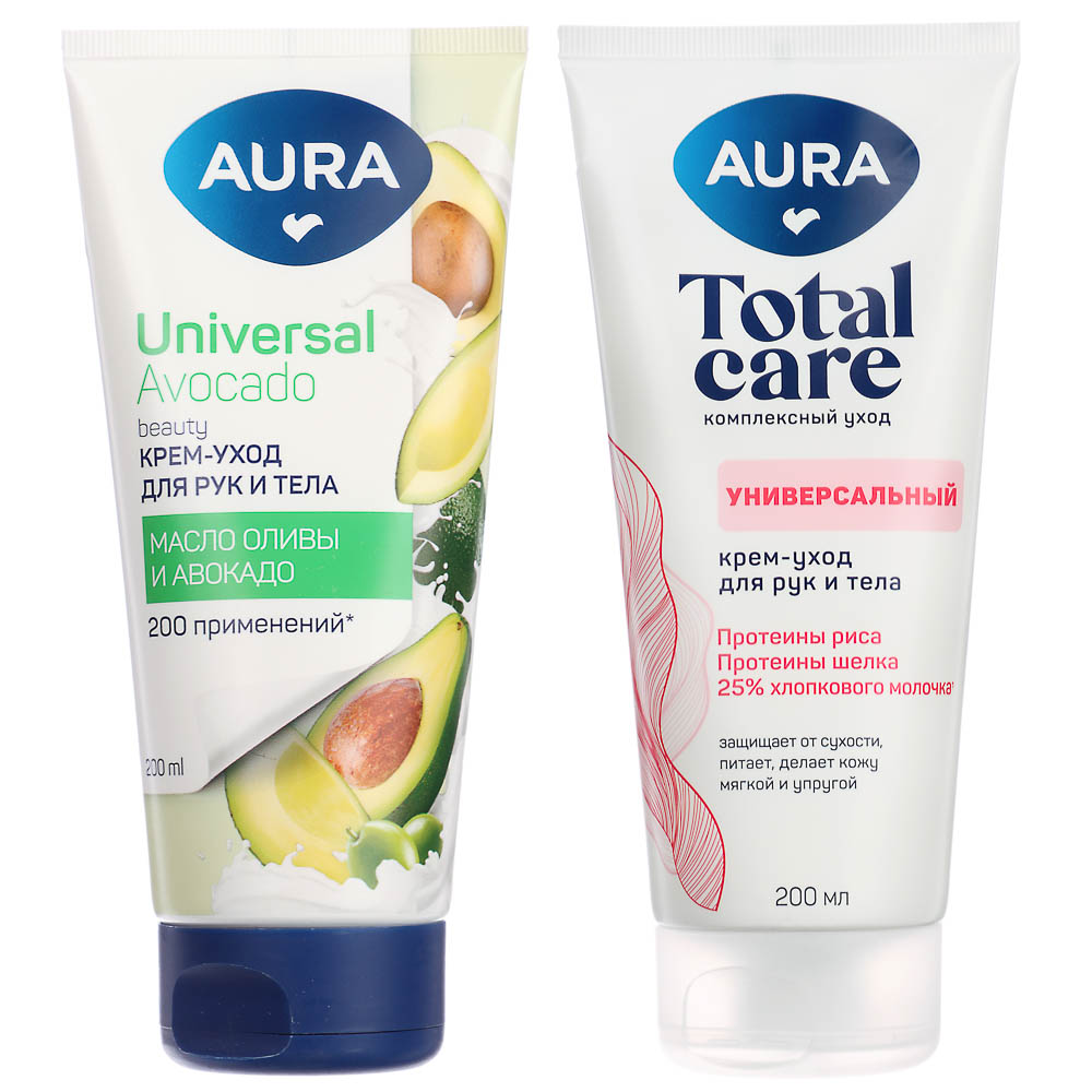 Крем-уход для рук и тела AURA универсальный, туба, 200мл, арт.№ 977-129