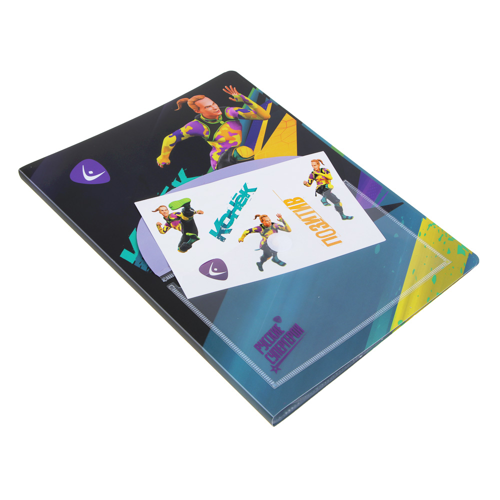 Папка с 20 пр.вкл. BY Русские Супергерои "Конек" 31х23,5см, д/А4, перед.карман, пластик 0,6мм, арт.№ 801-028