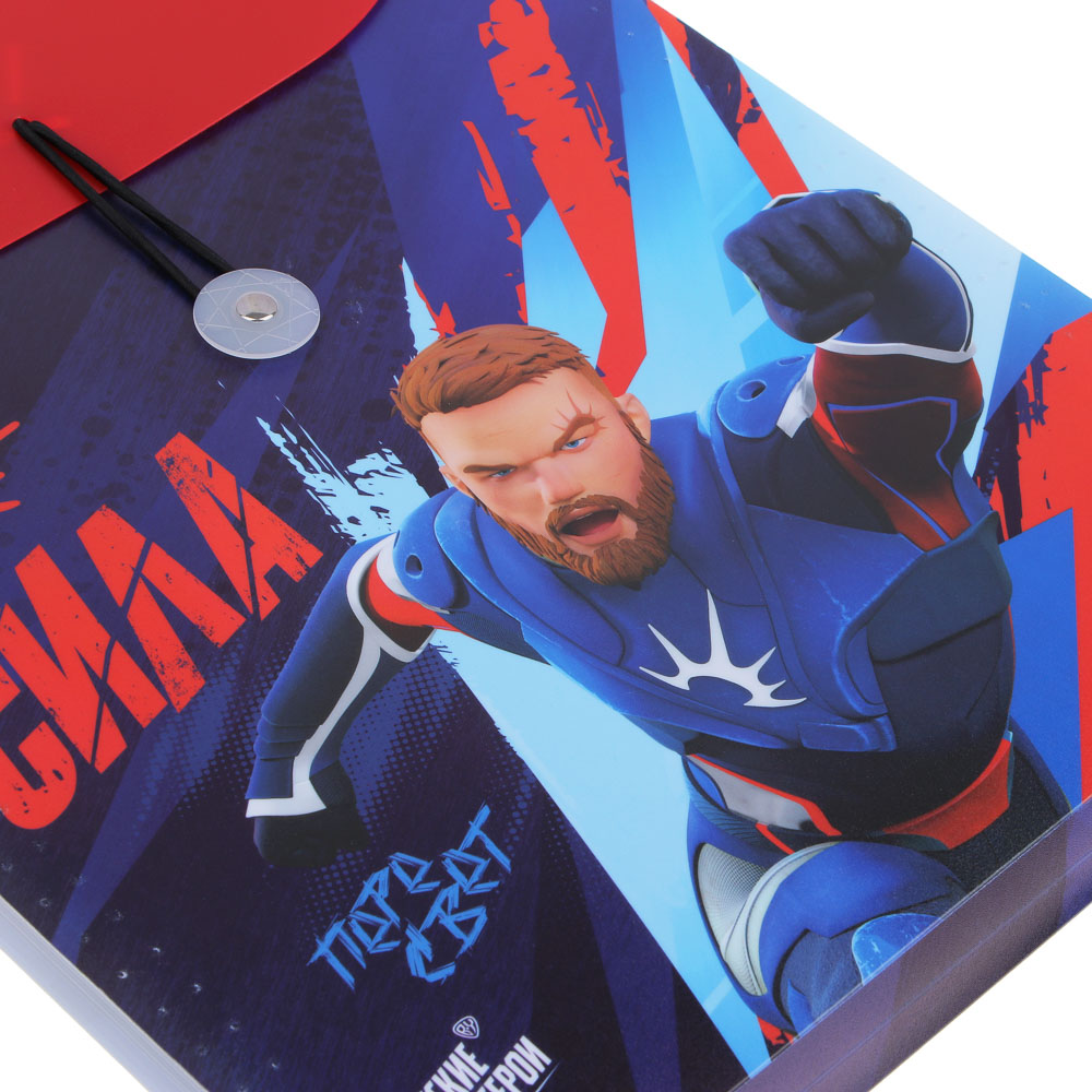 Папка-портфель BY Русские Супергерои "Пересвет" 32,8x24,8см, д/A4, 6отд., расшир, резинка, пл.0,6мм, арт.№ 801-029