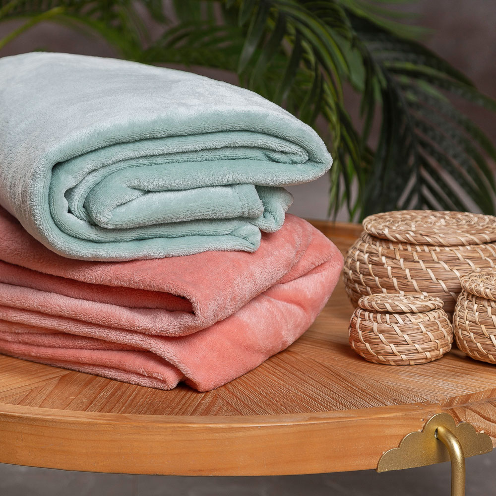 PROVANCE Плед, микрофибра, 180х200см, 230гр/м, "Нежность", персиковый MP, арт.№ 486-109