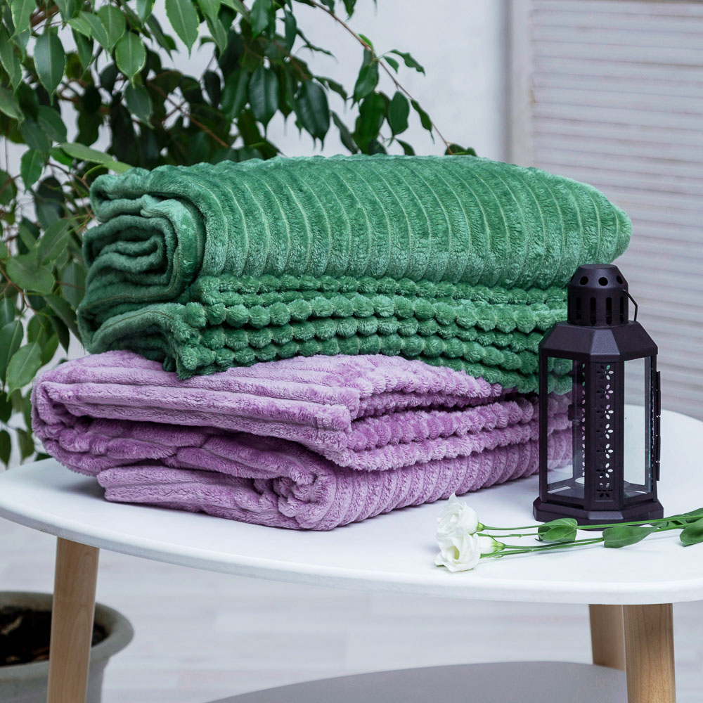 PROVANCE Плед, микрофибра, 180х200см, 280гр/м "Волна", лаванда MP, арт.№ 486-112