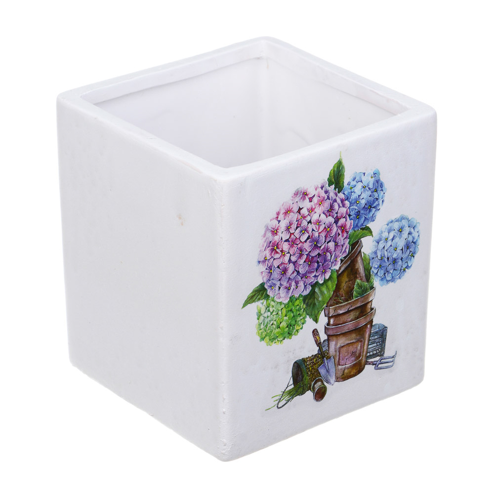 INBLOOM Кашпо Цветы 10х9см, керамика, арт.№ 164-358