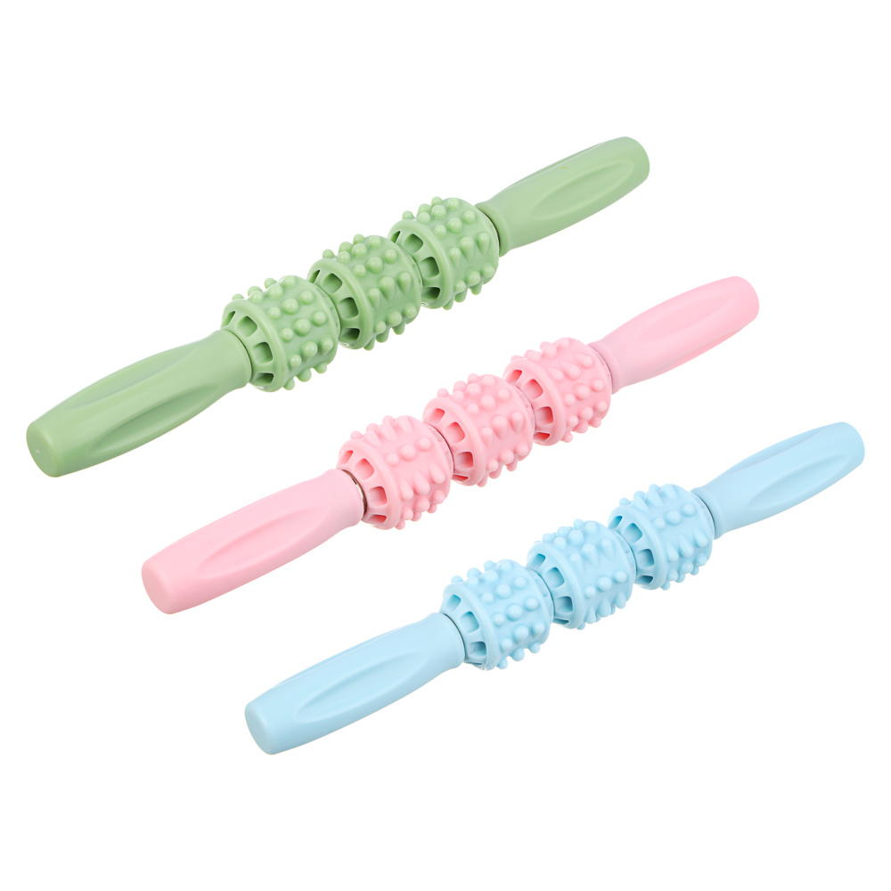 Массажер скалка для тела тм BY SPORT, 33х4см, PP, нерж.сталь, 3 цвета, арт.№ 192-138