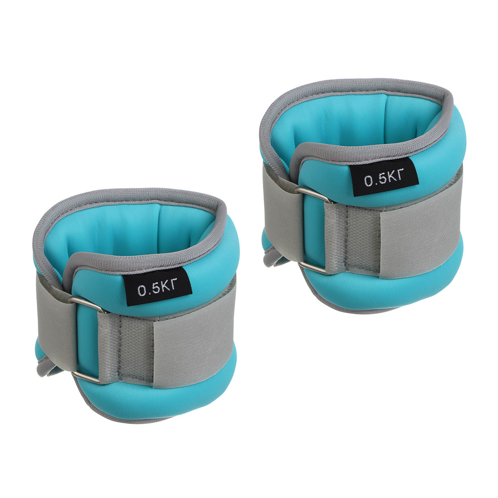 Утяжелители для ног и рук, 2шт по 0,5кг тм BY SPORT, 27x9см, неопрен, металлическая стружка, арт.№ 155-002