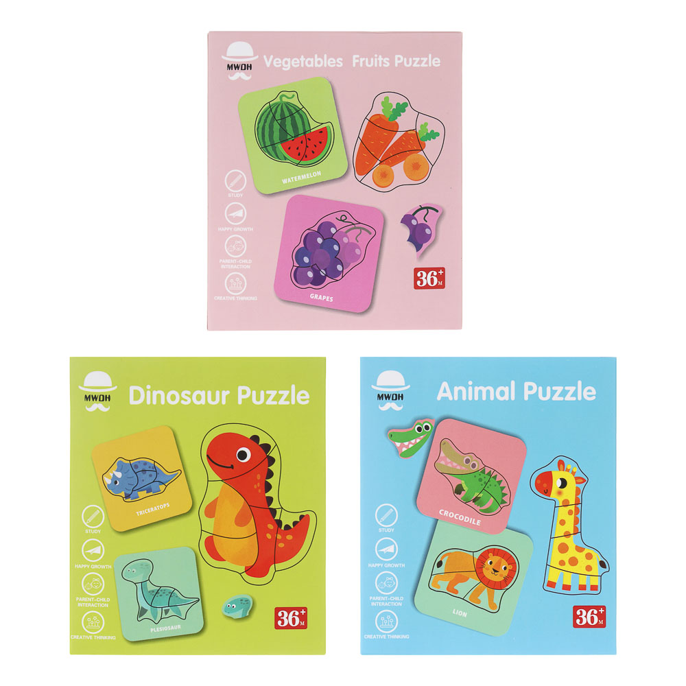 Набор развивающих пазлов, 10 карточек, 14х13,5х3,5см, арт.№ 262-554