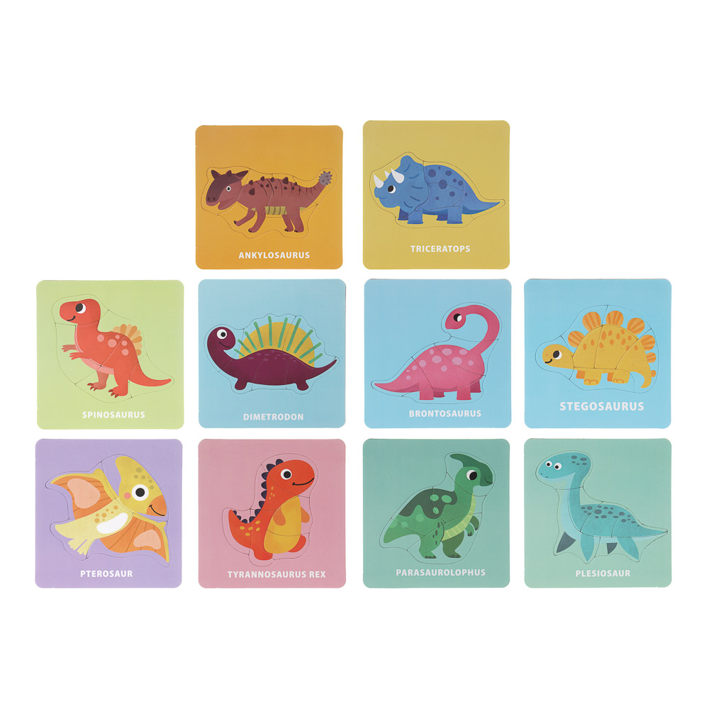 Набор развивающих пазлов, 10 карточек, 14х13,5х3,5см, арт.№ 262-554