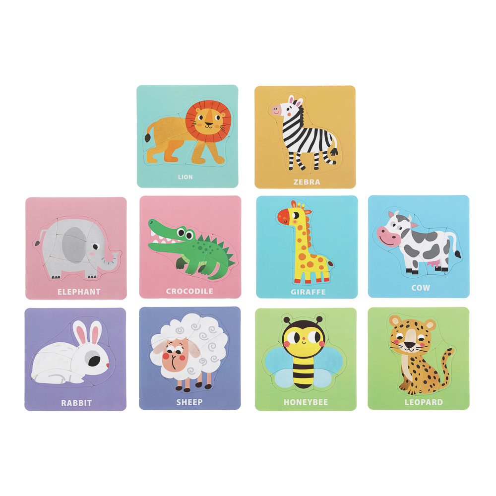 Набор развивающих пазлов, 10 карточек, 14х13,5х3,5см, арт.№ 262-554