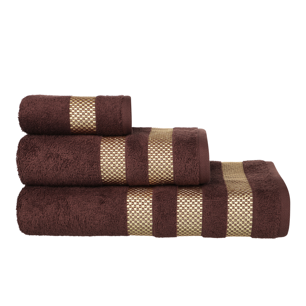 Полотенце махровое 70х130 см PROVANCE Кантри, 100% хлопок, 450 г/м2, коричневый, арт.№ 484-197