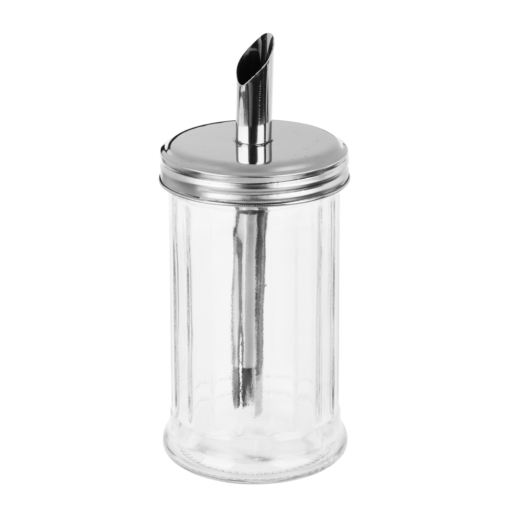 Сахарница с дозатором стекло 7,6x16см 350мл, нерж.сталь, арт.№ 828-338