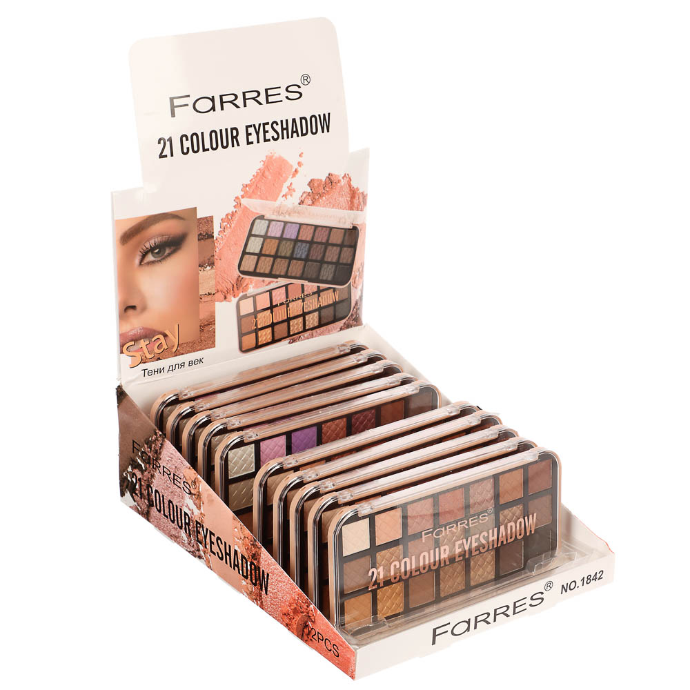 Тени для век, палетка тм Farres 21 цвет, арт.№ 330-627