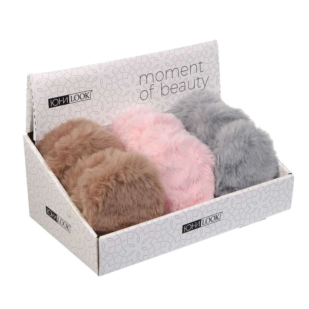 ЮНИLOOK Фурри Зеркало карманное, полиэстер, пластик АБС, стекло, диаметр 7,2см, 3 цвета, арт.№ 301-273