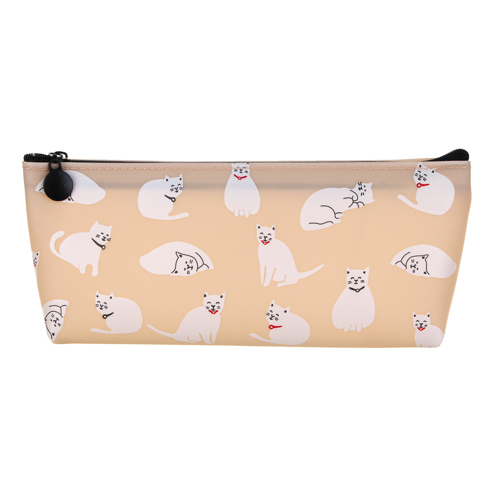 Пенал школьный прямоугольный на молнии, 20х8х3,5 см, 1 отделение, силиконовый ПВХ, 4 дизайна, арт.№ 238-434