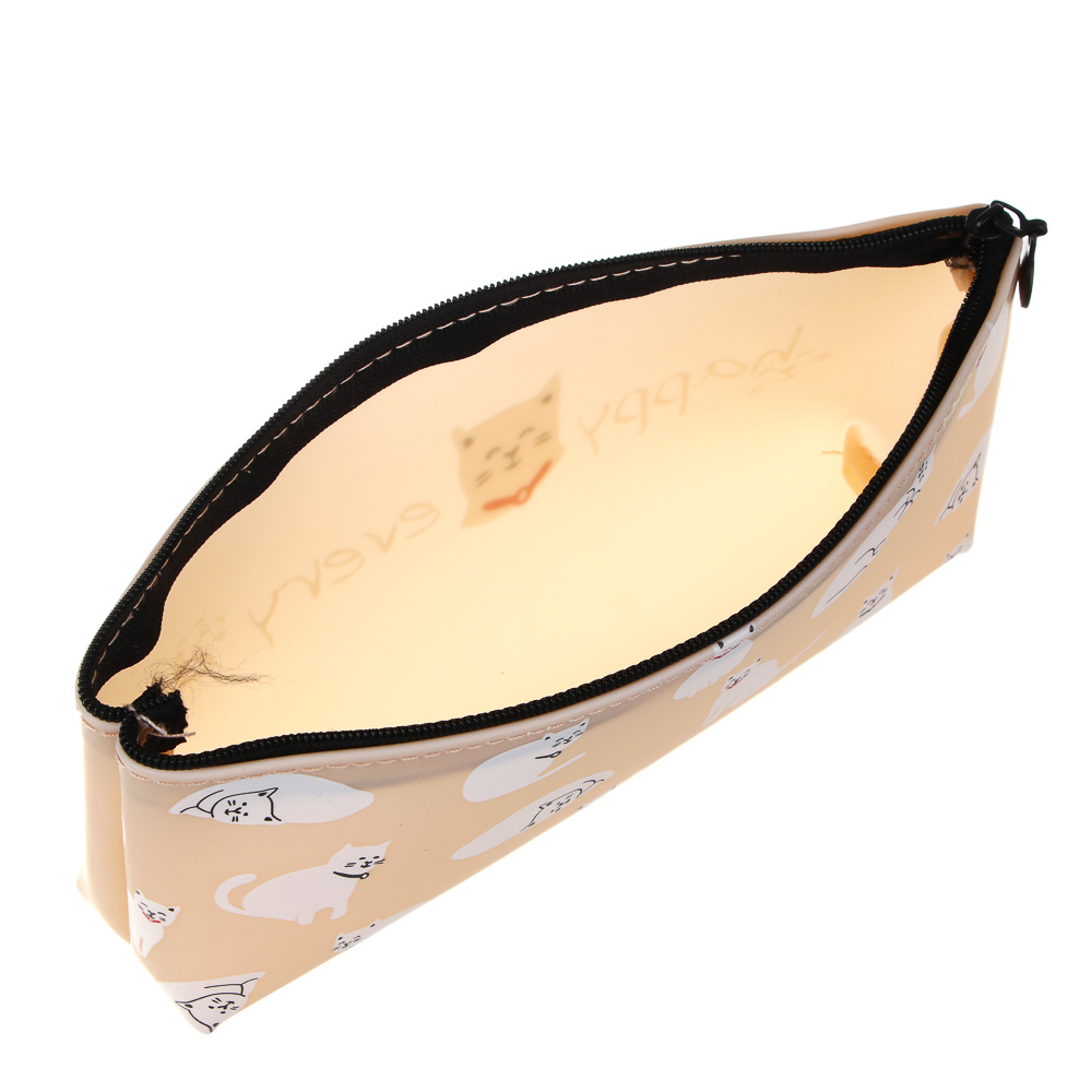 Пенал школьный прямоугольный на молнии, 20х8х3,5 см, 1 отделение, силиконовый ПВХ, 4 дизайна, арт.№ 238-434