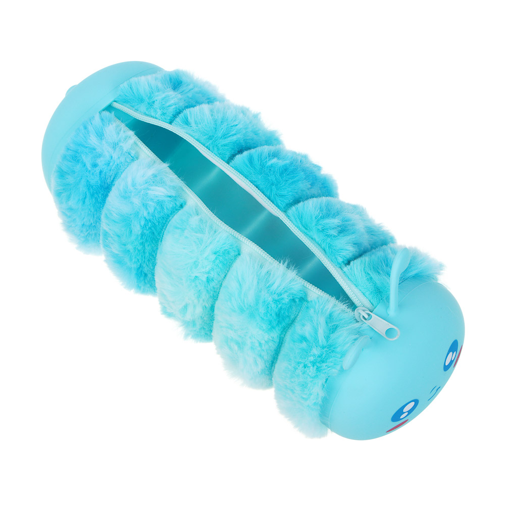 Пенал школьный фигурный 22-23,5х8 см, плюш, полиэстер, силикон, 2 дизайна, арт.№ 238-435