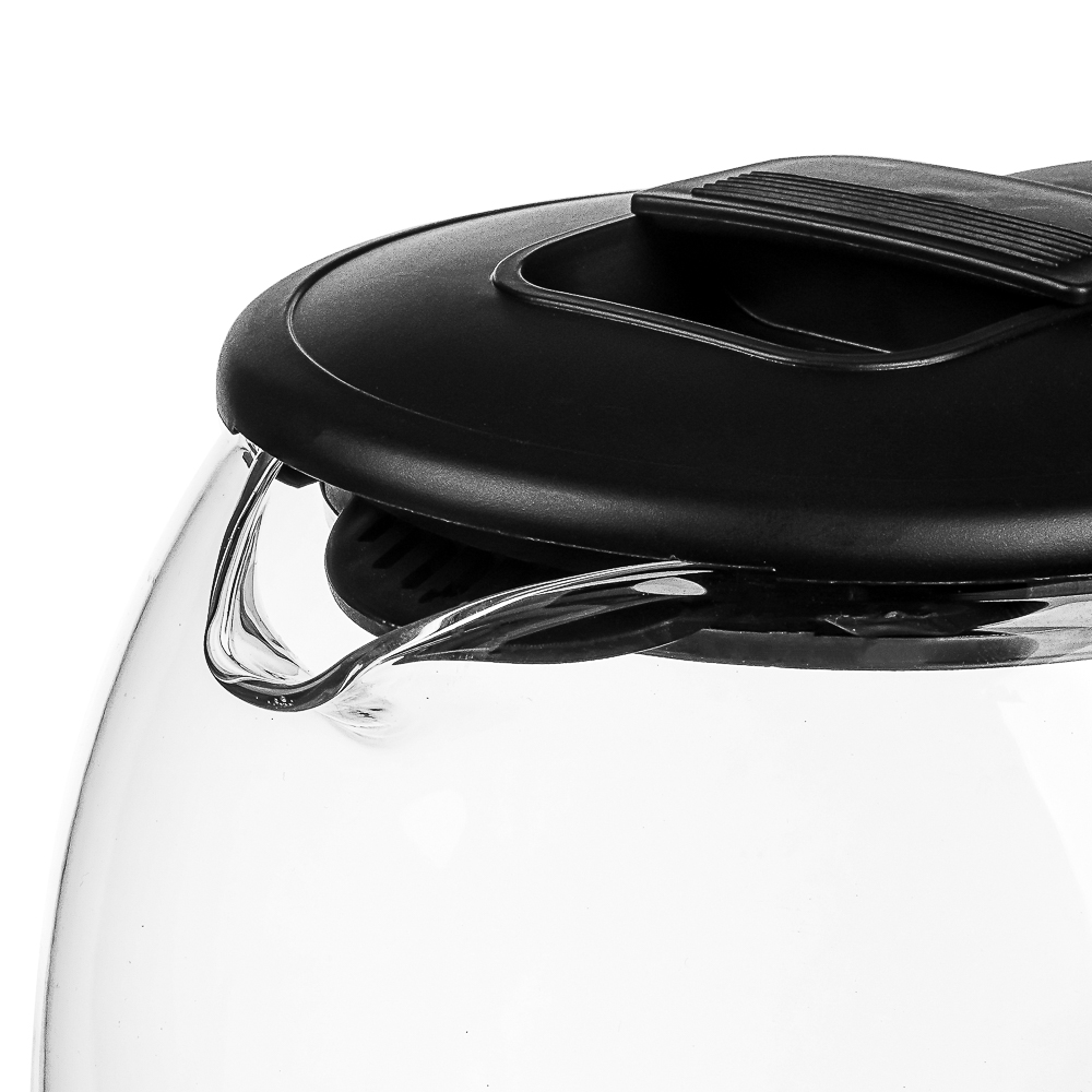 LEBEN Чайник электрический, 1500 Вт, c LED подсветкой, стекло, черный, арт.№ 291-129