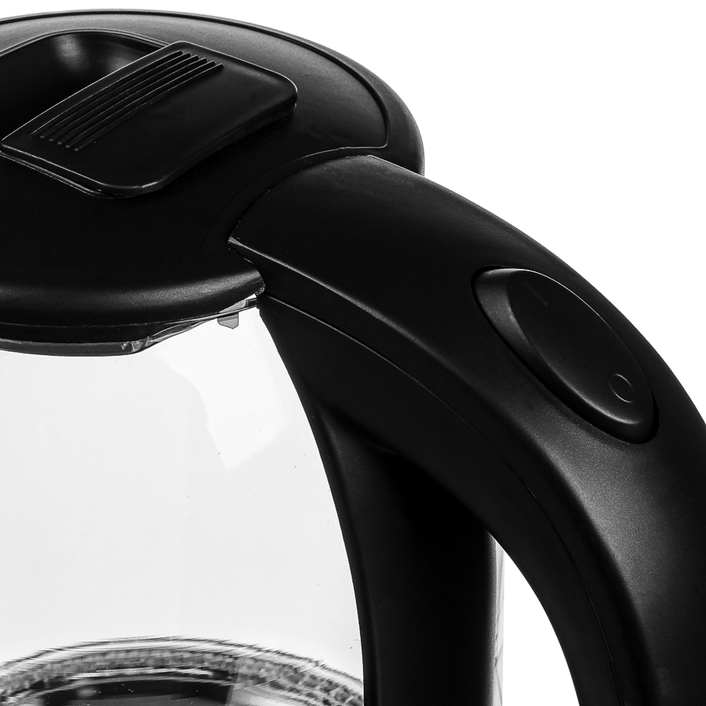 LEBEN Чайник электрический, 1500 Вт, c LED подсветкой, стекло, черный, арт.№ 291-129