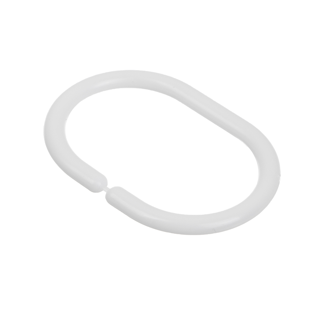 VETTA Кольца для шторок в ванную, 12шт, пластик, 6х4см, белые, арт.№ 463-986