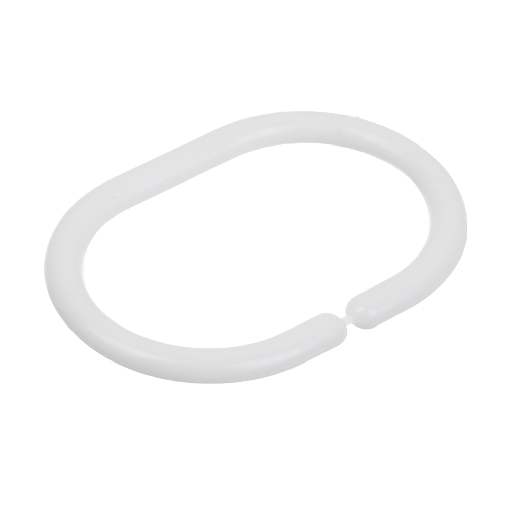 VETTA Кольца для шторок в ванную, 12шт, пластик, 6х4см, белые, арт.№ 463-986