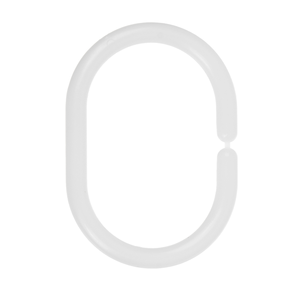 VETTA Кольца для шторок в ванную, 12шт, пластик, 6х4см, белые, арт.№ 463-986