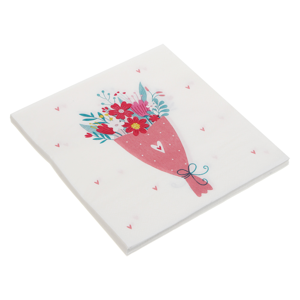 Набор салфеток бумажных "Букет", 33x33 см, 12 шт, арт.№ 530-463