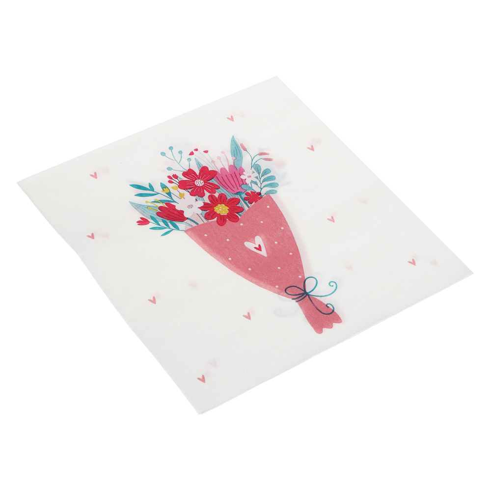 Набор салфеток бумажных "Букет", 33x33 см, 12 шт, арт.№ 530-463