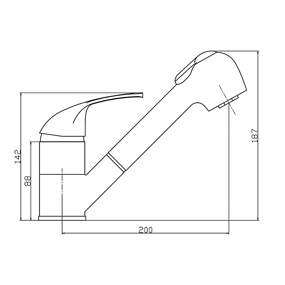 СоюзКран Смеситель для кухни, выдвижной излив, керам. картридж 40мм, хром, цинк, SK01-E119, арт.№ 567-054
