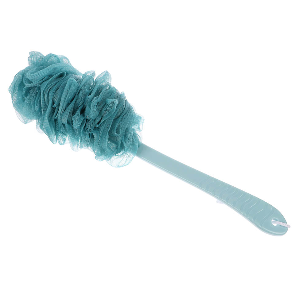 Мочалка банная тм ЮL с массажным эффектом с ручкой, полиэтилен, пластик, 41,5см, 3 цвета, МС24-05, арт.№ 361-149