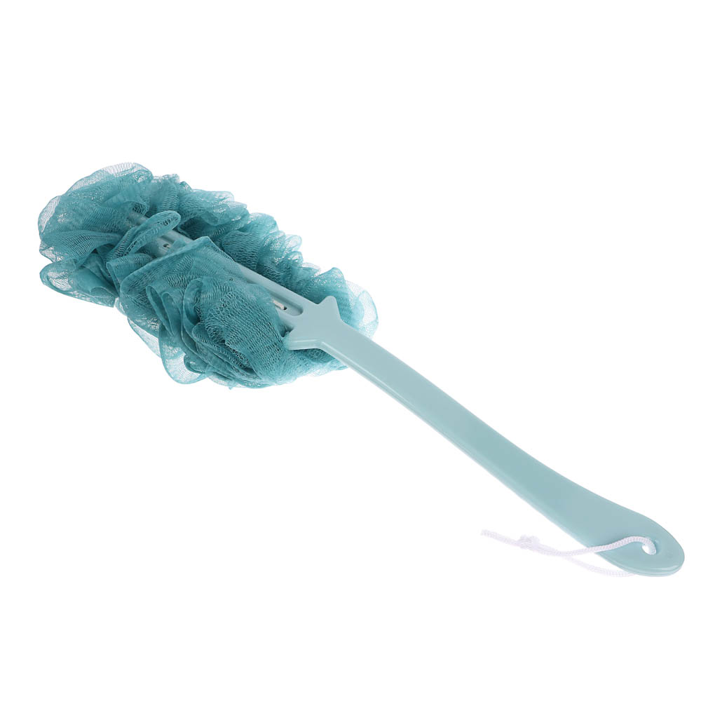 Мочалка банная тм ЮL с массажным эффектом с ручкой, полиэтилен, пластик, 41,5см, 3 цвета, МС24-05, арт.№ 361-149