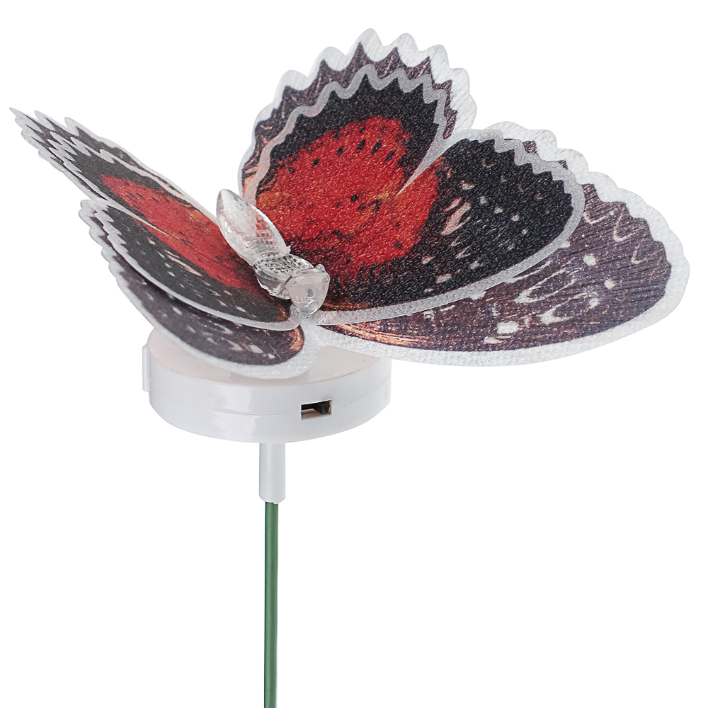 INBLOOM Фигурка на стержне 54см "Бабочка четыре крыла", ПВХ, LR44x3, 6 цветов, арт.№ 185-026