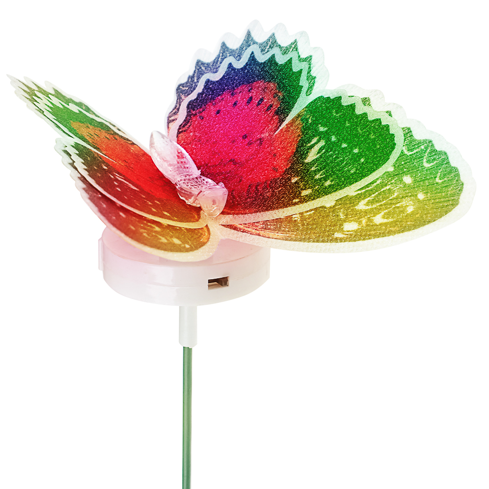 INBLOOM Фигурка на стержне 54см "Бабочка четыре крыла", ПВХ, LR44x3, 6 цветов, арт.№ 185-026